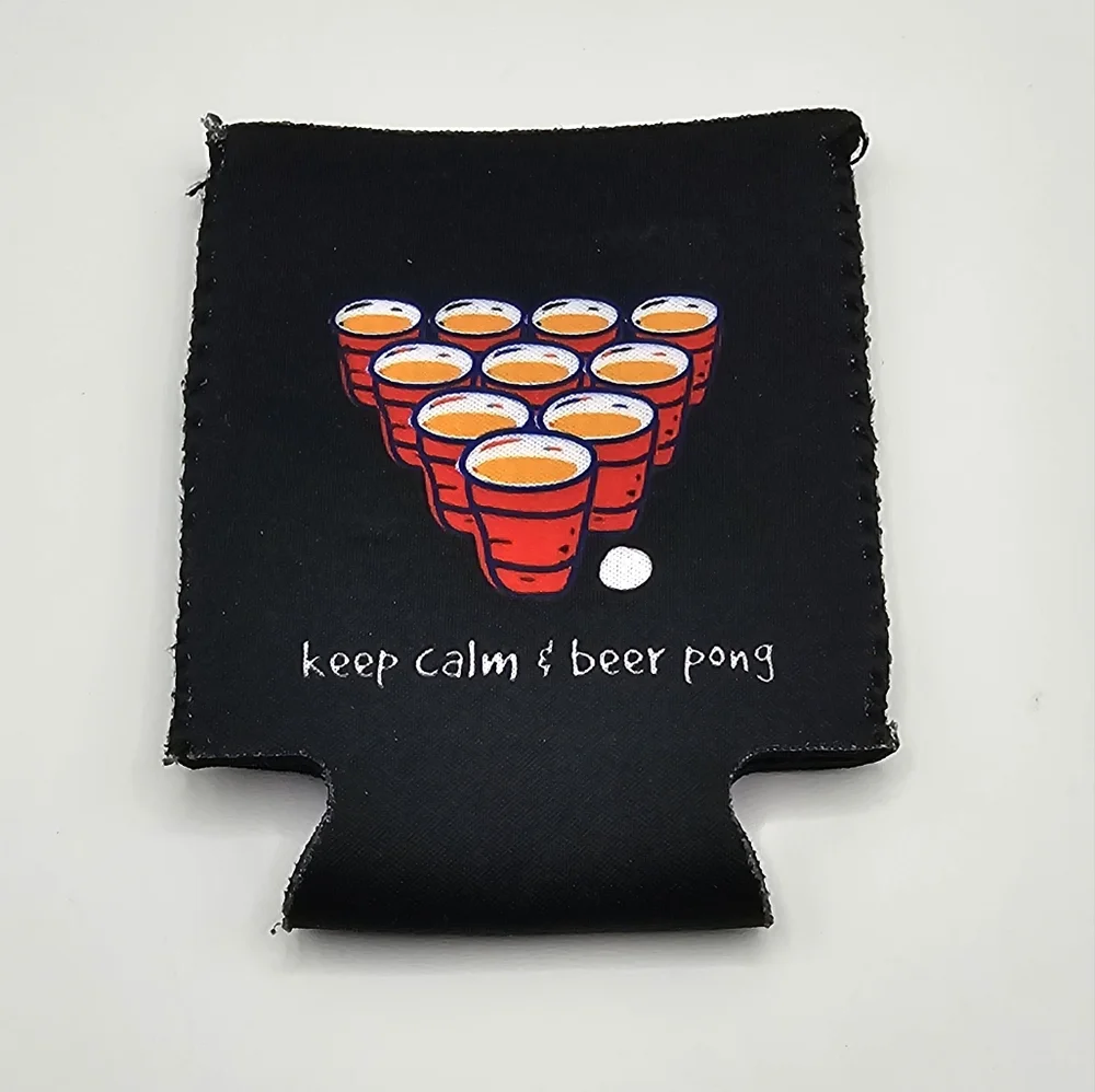 NWOT Keep Calm & Beer Pong Beer Coozie Koozie Cold Beer